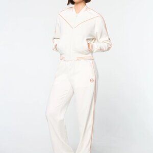 Sergio Tacchini Womens Track Jacket S White & Peach Trim